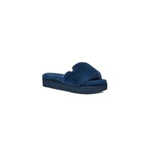 Koolaburra by UGG Fuzz-Ah Insignia Blue Faux Fur Slide Slippers Womens 9
